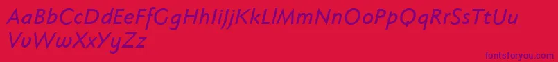 Fabersanspro66reduced Font – Purple Fonts on Red Background
