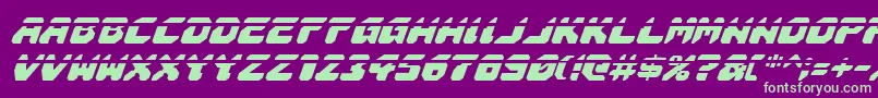 フォントAstropolislai – 紫の背景に緑のフォント