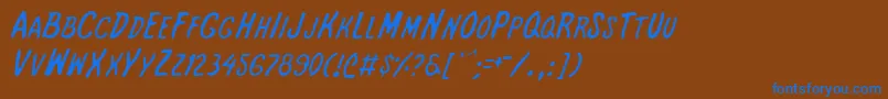 Intshl Font – Blue Fonts on Brown Background