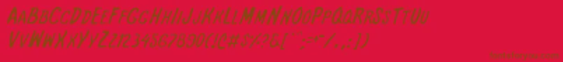 フォントIntshl – 赤い背景に茶色の文字