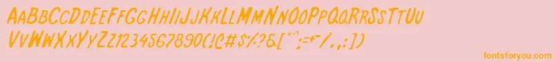 Intshl Font – Orange Fonts on Pink Background
