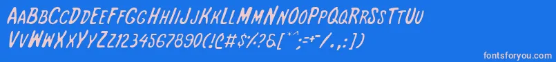 Intshl Font – Pink Fonts on Blue Background