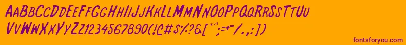 Intshl Font – Purple Fonts on Orange Background