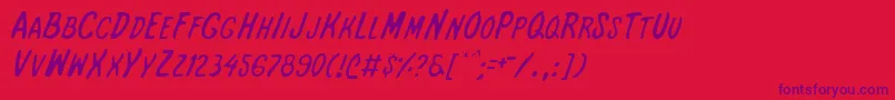 Intshl Font – Purple Fonts on Red Background