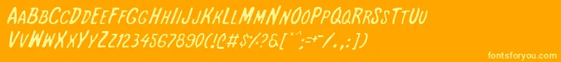 Intshl Font – Yellow Fonts on Orange Background