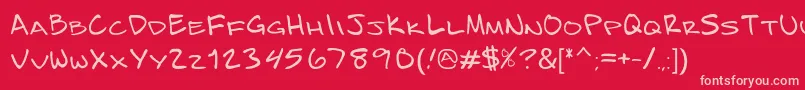 Bizzack Font – Pink Fonts on Red Background
