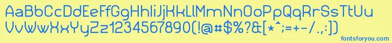 Simm023 Font – Blue Fonts on Yellow Background