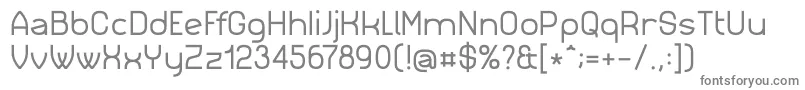 Simm023-fontti – harmaat kirjasimet valkoisella taustalla