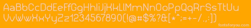 Simm023-fontti – vaaleanpunaiset fontit oranssilla taustalla