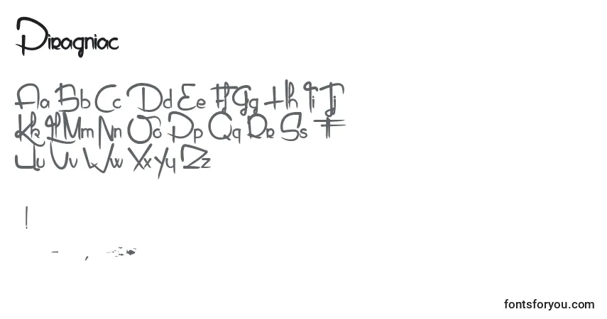 A fonte Piragniac – alfabeto, números, caracteres especiais
