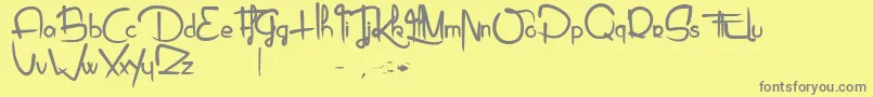 Piragniac Font – Gray Fonts on Yellow Background
