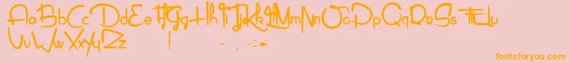 Piragniac Font – Orange Fonts on Pink Background
