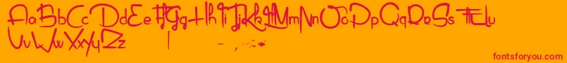 Piragniac Font – Red Fonts on Orange Background