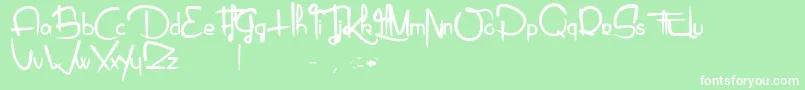 Piragniac Font – White Fonts on Green Background