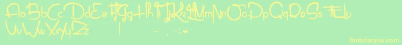 Piragniac Font – Yellow Fonts on Green Background