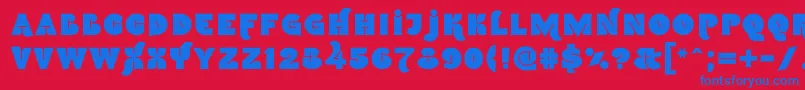 Namskin Font – Blue Fonts on Red Background