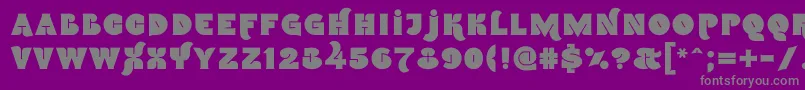 フォントNamskin – 紫の背景に灰色の文字