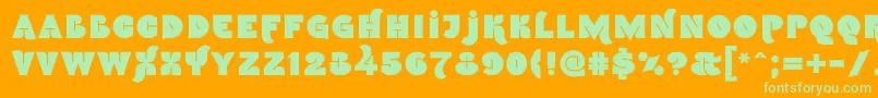 Namskin Font – Green Fonts on Orange Background