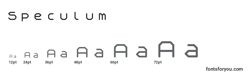 Размеры шрифта Speculum