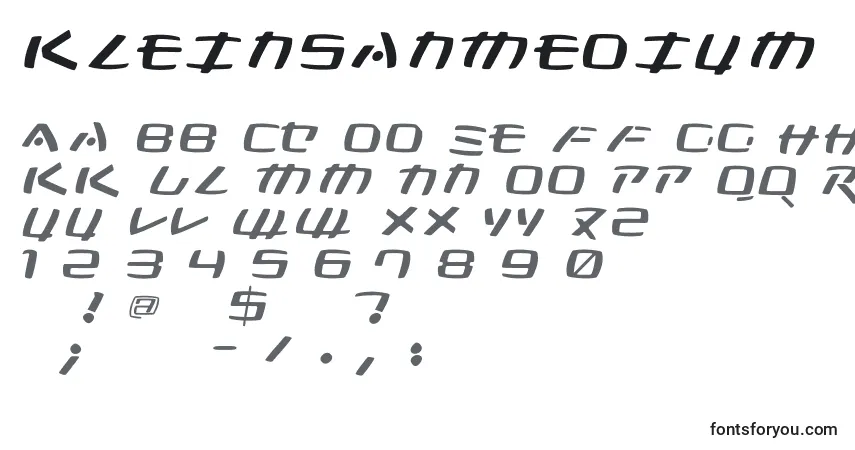 Czcionka KleinsanMedium – alfabet, cyfry, specjalne znaki