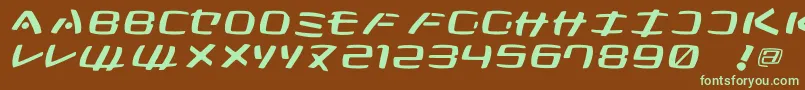 KleinsanMedium-fontti – vihreät fontit ruskealla taustalla