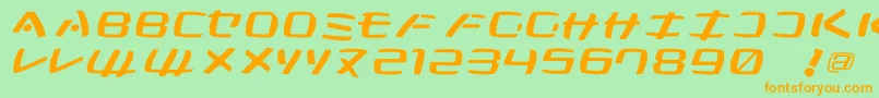 フォントKleinsanMedium – オレンジの文字が緑の背景にあります。