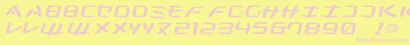 KleinsanMedium-fontti – vaaleanpunaiset fontit keltaisella taustalla
