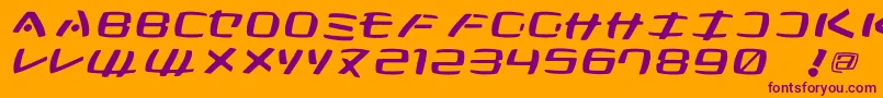 KleinsanMedium-Schriftart – Violette Schriften auf orangefarbenem Hintergrund
