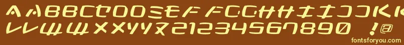 KleinsanMedium-fontti – keltaiset fontit ruskealla taustalla