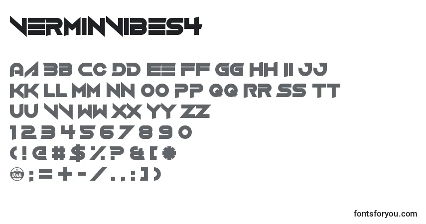 Fuente VerminVibes4 - alfabeto, números, caracteres especiales
