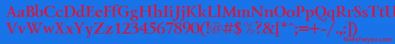 Шрифт Lzr65C – красные шрифты на синем фоне