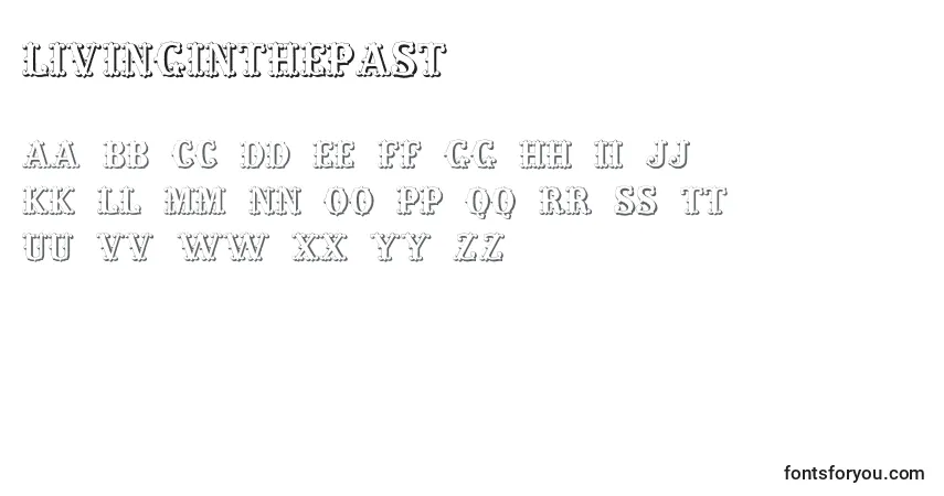 Schriftart LivingInThePast – Alphabet, Zahlen, spezielle Symbole