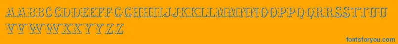 LivingInThePast Font – Blue Fonts on Orange Background