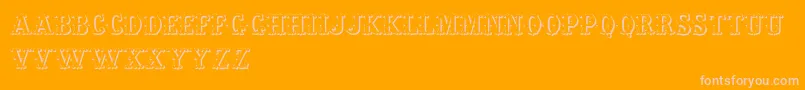 LivingInThePast-fontti – vaaleanpunaiset fontit oranssilla taustalla