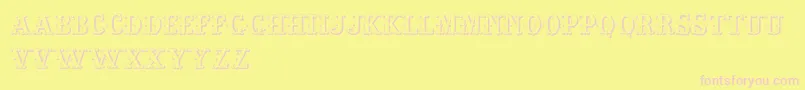 LivingInThePast Font – Pink Fonts on Yellow Background