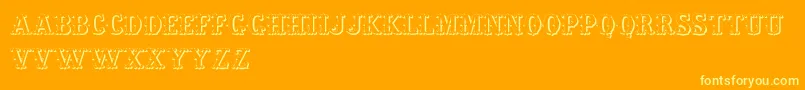 LivingInThePast Font – Yellow Fonts on Orange Background