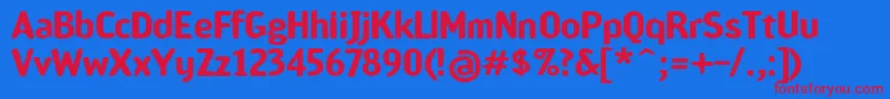 ScamofobiacBold Font – Red Fonts on Blue Background