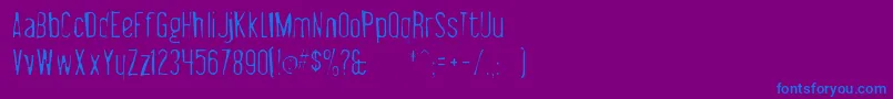 Fonte Libelsuitgaunt – fontes azuis em um fundo violeta