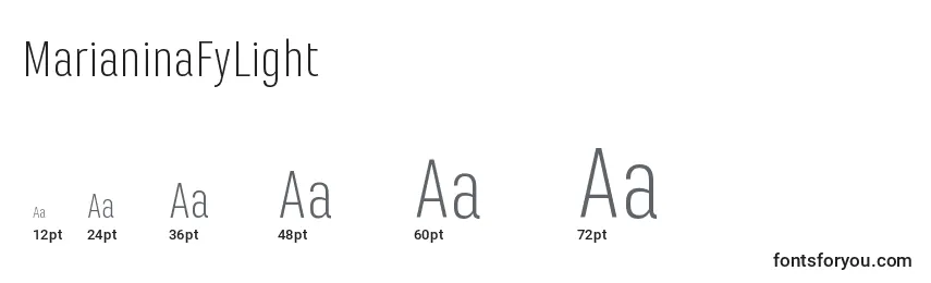 MarianinaFyLight Font Sizes