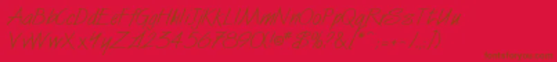SurferNormal-Schriftart – Braune Schriften auf rotem Hintergrund