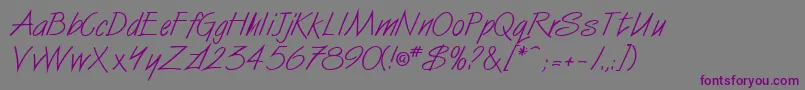 SurferNormal-Schriftart – Violette Schriften auf grauem Hintergrund