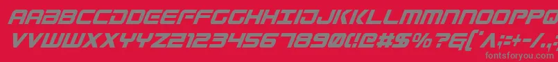 GunshipCondensedItal Font – Gray Fonts on Red Background