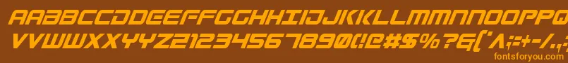 GunshipCondensedItal Font – Orange Fonts on Brown Background