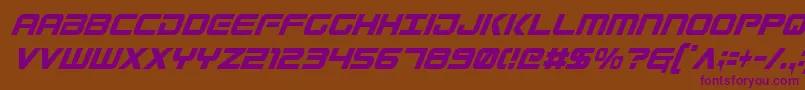 GunshipCondensedItal Font – Purple Fonts on Brown Background