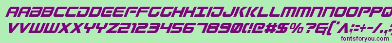 GunshipCondensedItal Font – Purple Fonts on Green Background