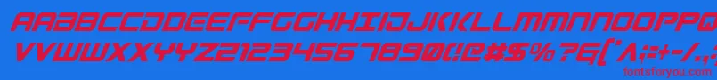 GunshipCondensedItal-fontti – punaiset fontit sinisellä taustalla