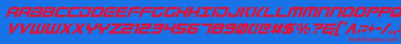 GunshipCondensedItal Font – Red Fonts on Blue Background