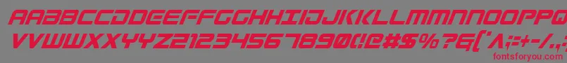 GunshipCondensedItal Font – Red Fonts on Gray Background