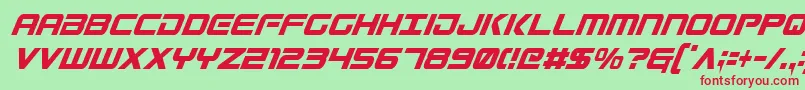 GunshipCondensedItal Font – Red Fonts on Green Background