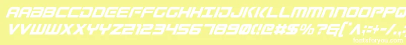 GunshipCondensedItal Font – White Fonts on Yellow Background